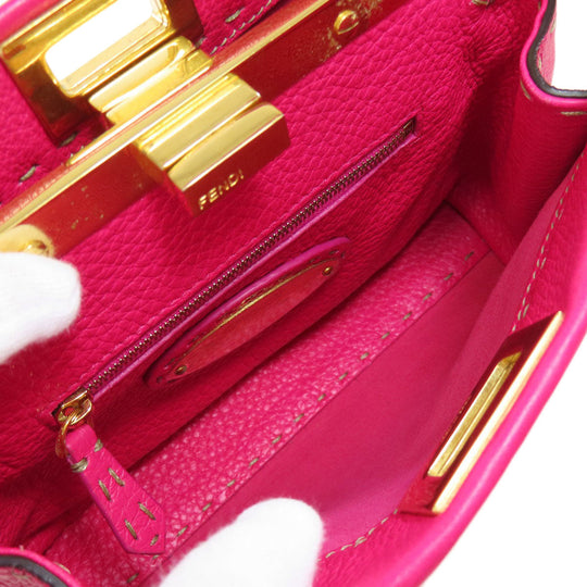 FENDI Handbag Calfskin pink Peekaboo Mini Selleria 2WAY Women Used Authentic