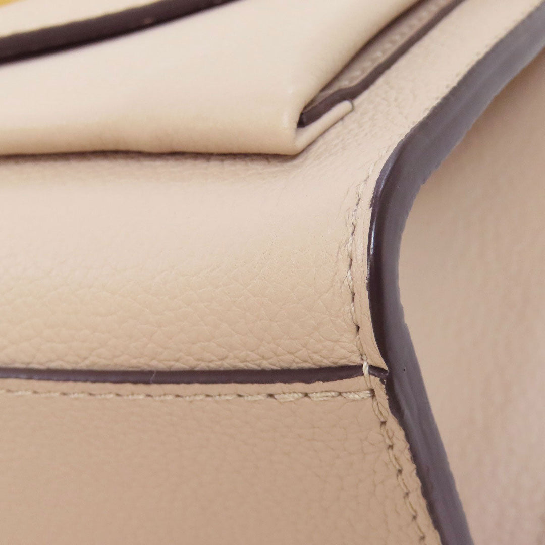 LOUIS VUITTON Shoulder Bag M56137 Grain Calfskin Leather beige My Rock Me Chain Women Used Authentic