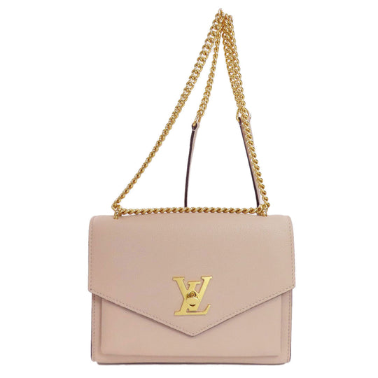 LOUIS VUITTON Shoulder Bag M56137 Grain Calfskin Leather beige My Rock Me Chain Women Used Authentic