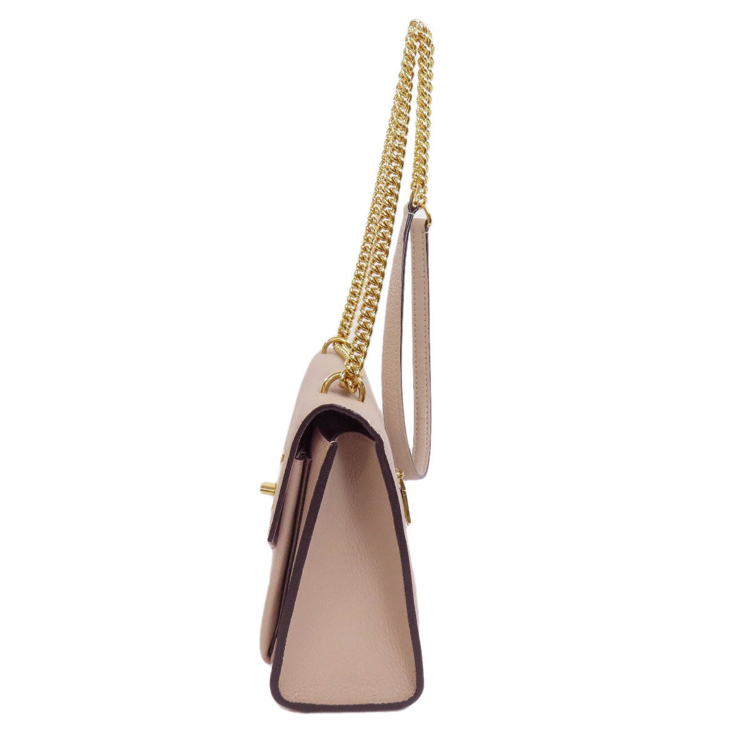 LOUIS VUITTON Shoulder Bag M56137 Grain Calfskin Leather beige My Rock Me Chain Women Used Authentic