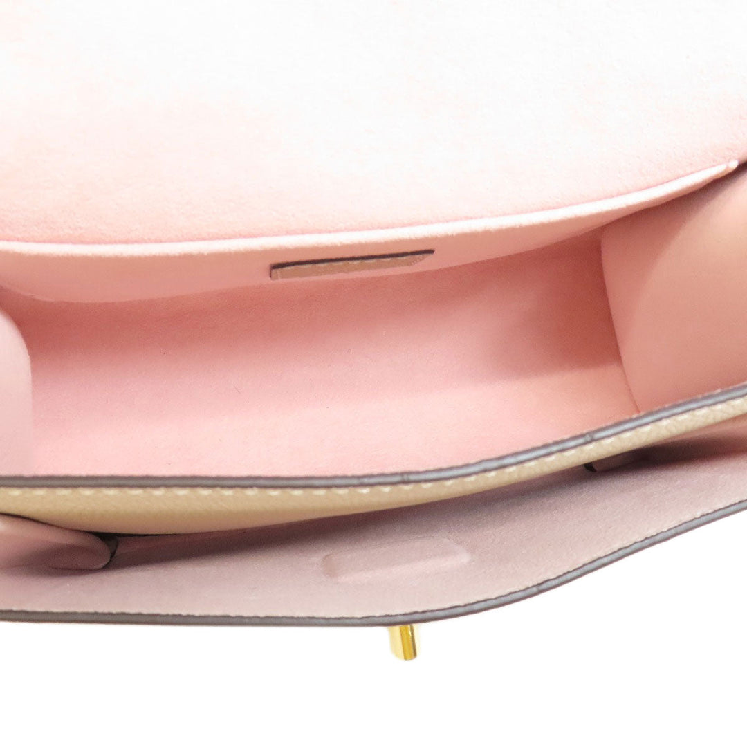 LOUIS VUITTON Shoulder Bag M56137 Grain Calfskin Leather beige My Rock Me Chain Women Used Authentic