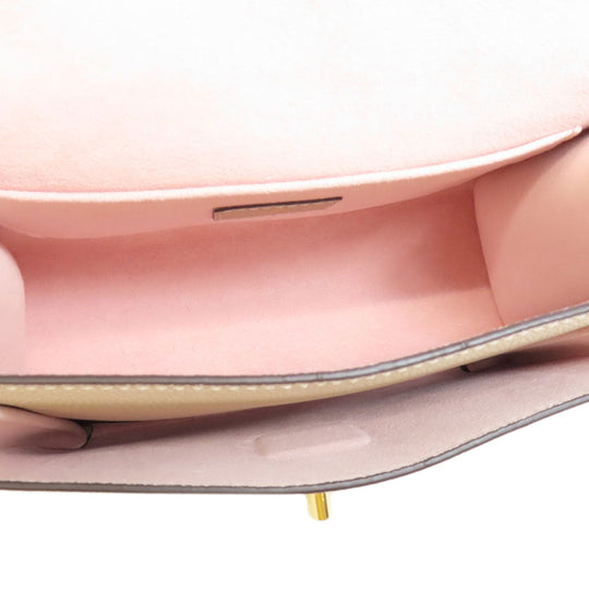 LOUIS VUITTON Shoulder Bag M56137 Grain Calfskin Leather beige My Rock Me Chain Women Used Authentic