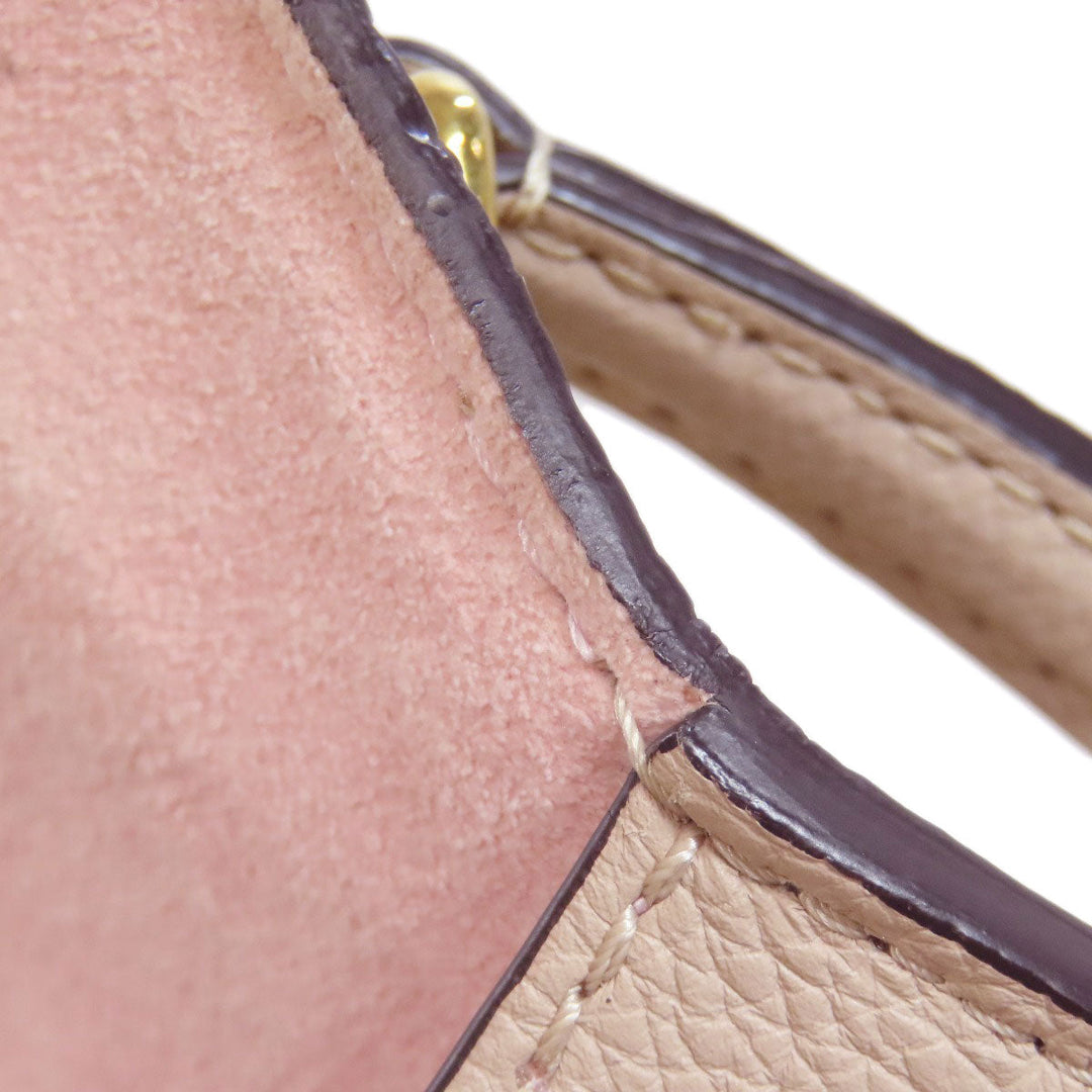 LOUIS VUITTON Shoulder Bag M56137 Grain Calfskin Leather beige My Rock Me Chain Women Used Authentic