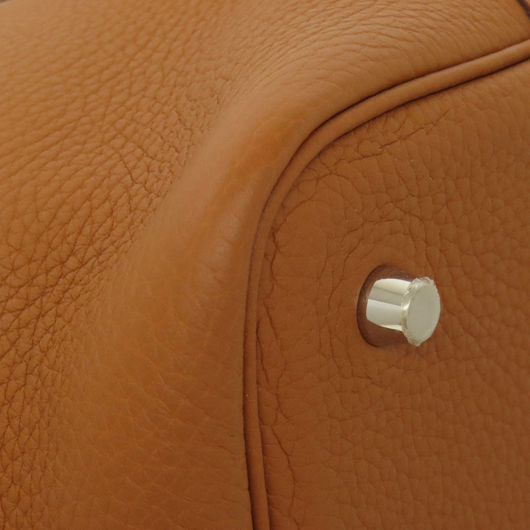 HERMES Handbag Taurillon Clemence Leather gold Picotin Lock MM Gold SilverMetal Women Used Authentic
