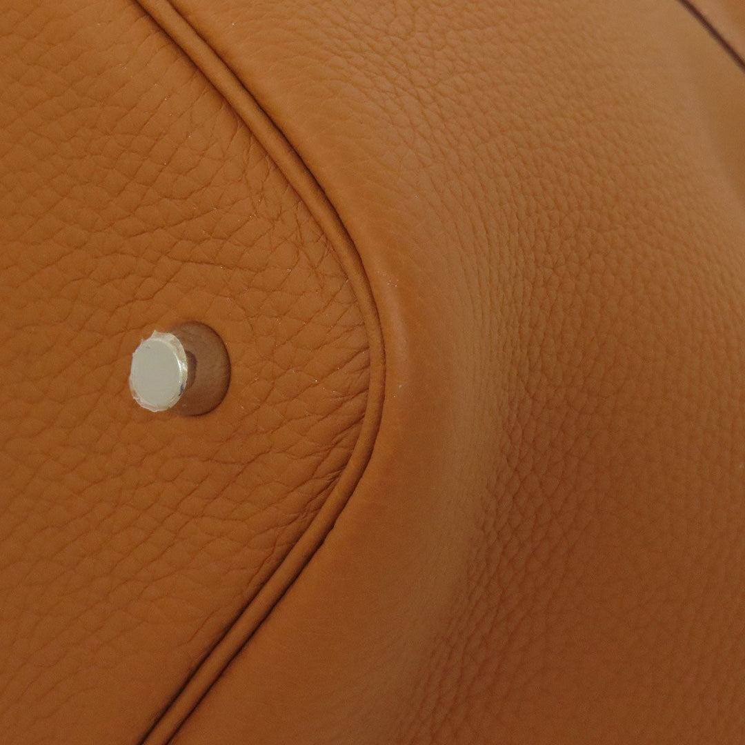 HERMES Handbag Taurillon Clemence Leather gold Picotin Lock MM Gold SilverMetal Women Used Authentic
