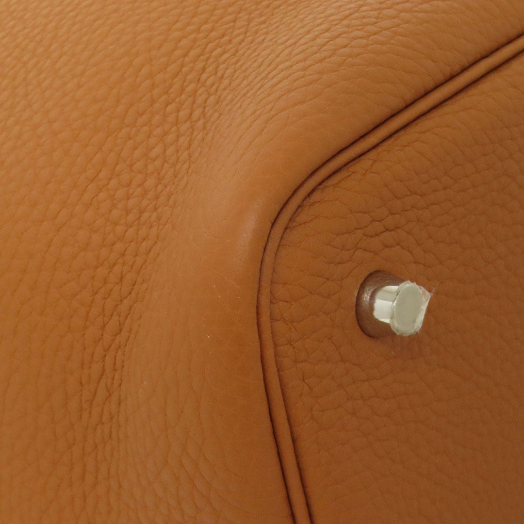 HERMES Handbag Taurillon Clemence Leather gold Picotin Lock MM Gold SilverMetal Women Used Authentic