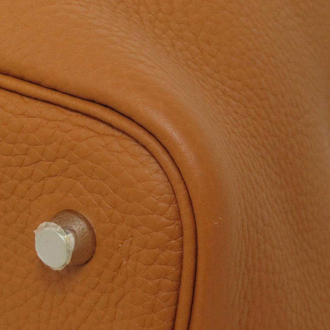 HERMES Handbag Taurillon Clemence Leather gold Picotin Lock MM Gold SilverMetal Women Used Authentic