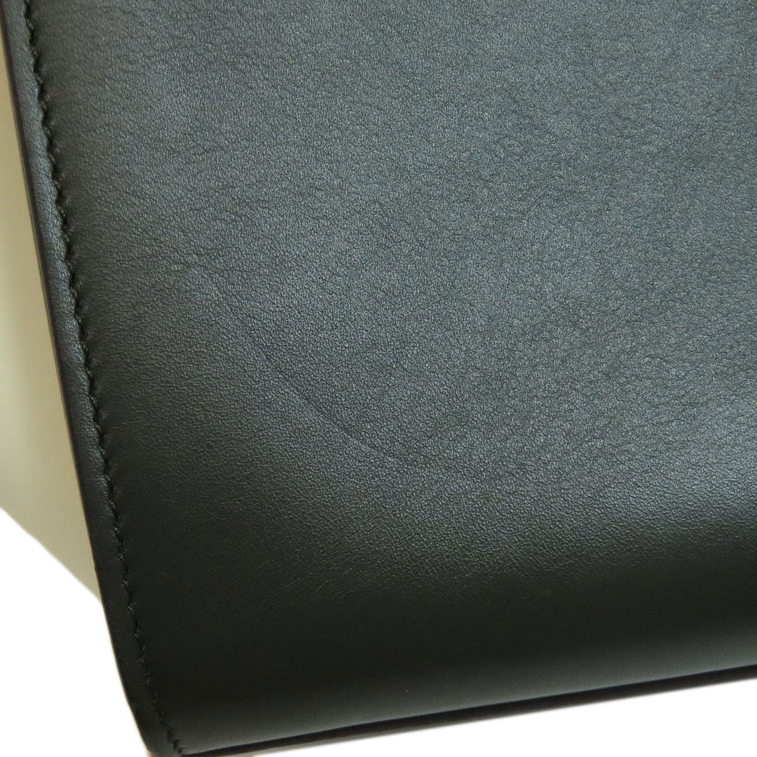 CELINE Handbag leather black Trapeze 2WAY Women Used Authentic