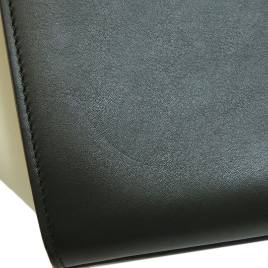 CELINE Handbag leather black Trapeze 2WAY Women Used Authentic