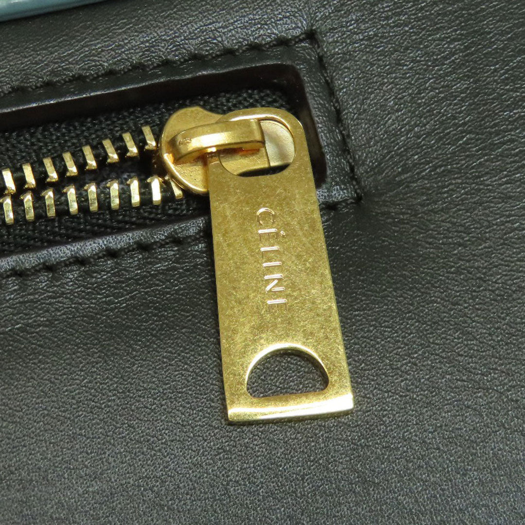 CELINE Handbag leather black Trapeze 2WAY Women Used Authentic