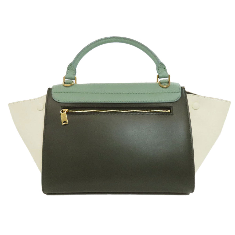 CELINE Handbag leather black Trapeze 2WAY Women Used Authentic