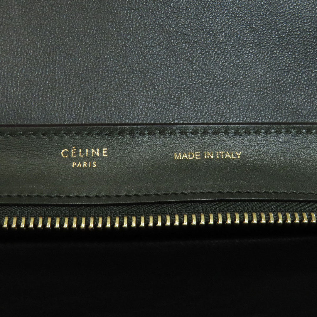 CELINE Handbag leather black Trapeze 2WAY Women Used Authentic