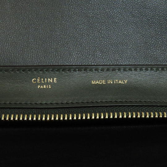 CELINE Handbag leather black Trapeze 2WAY Women Used Authentic