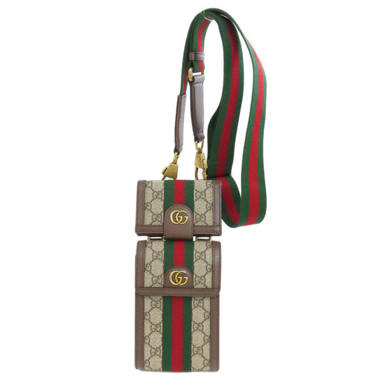 GUCCI Shoulder Bag 699173 PVC beige Ofidia Women Used Authentic