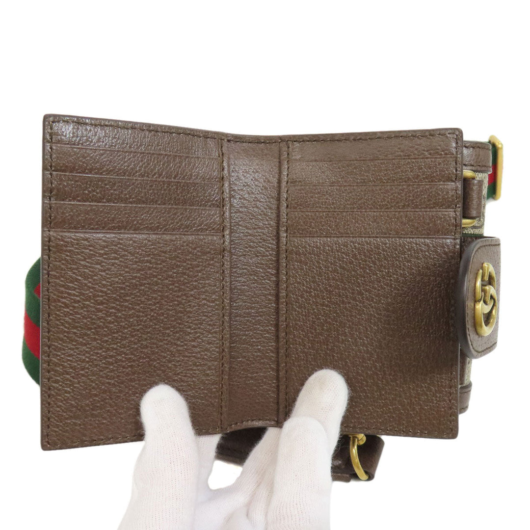 GUCCI Shoulder Bag 699173 PVC beige Ofidia Women Used Authentic