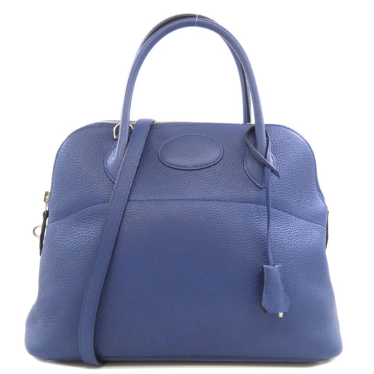 HERMES Handbag Taurillon Clemence blue Bolide 31 SilverMetal Women Used Authentic