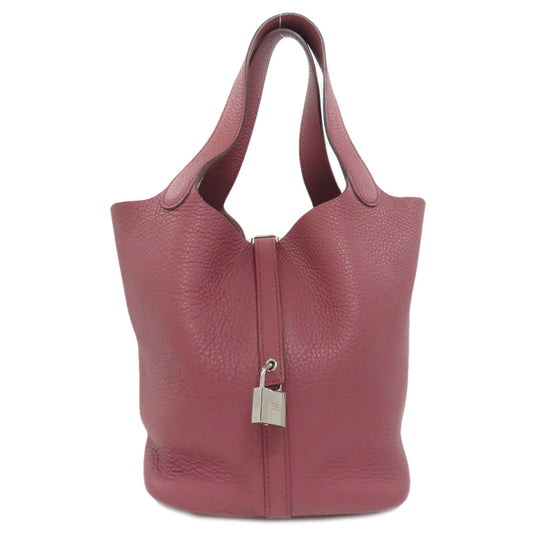 HERMES Handbag Taurillon Clemence pink Picotin Lock MM SilverMetal Women Used Authentic