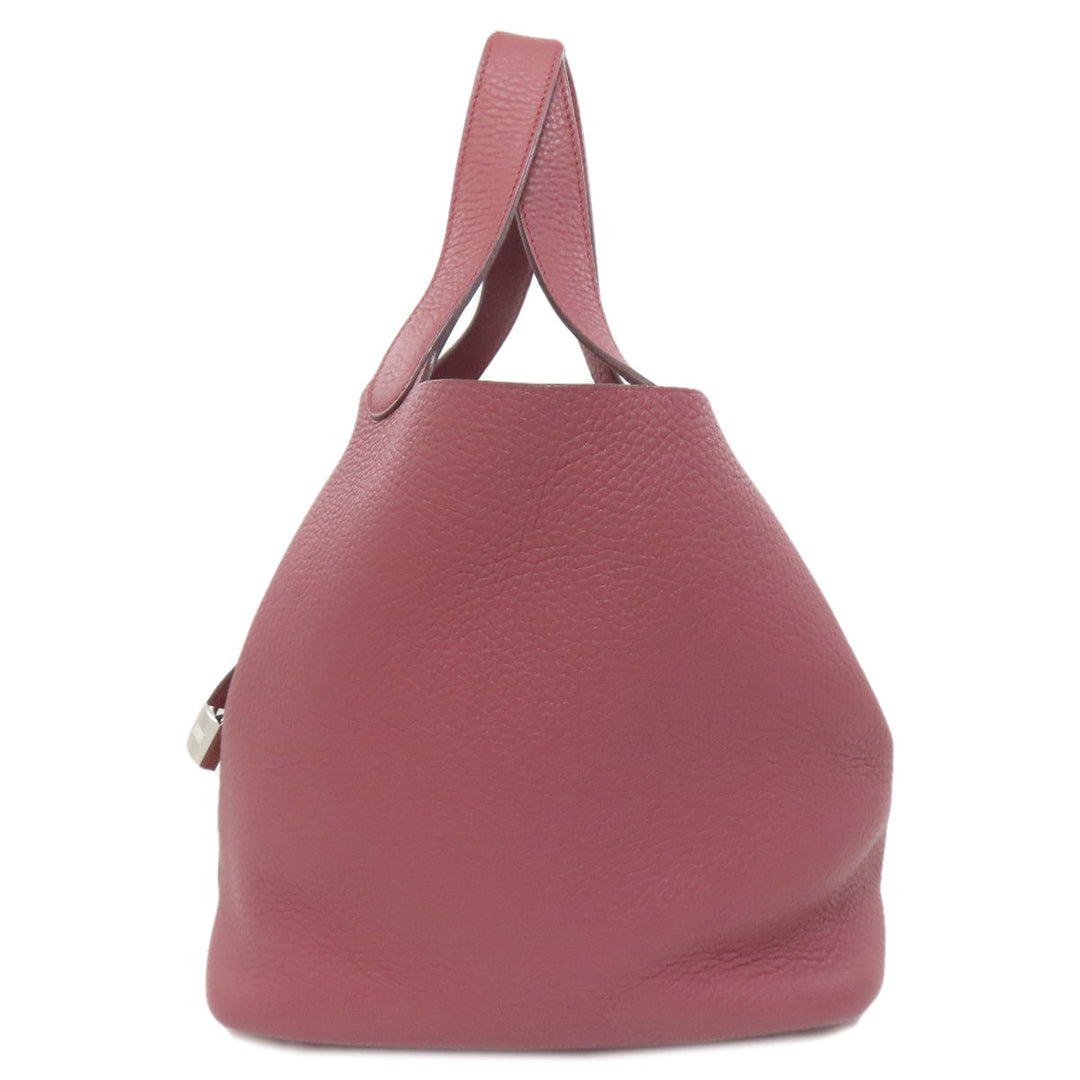 HERMES Handbag Taurillon Clemence pink Picotin Lock MM SilverMetal Women Used Authentic