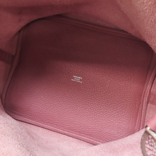 HERMES Handbag Taurillon Clemence pink Picotin Lock MM SilverMetal Women Used Authentic