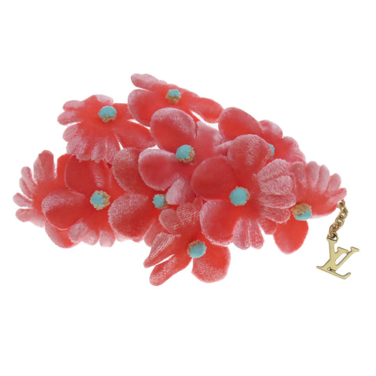 LOUIS VUITTON Valletta Suede pink Flower motif Women Used Authentic