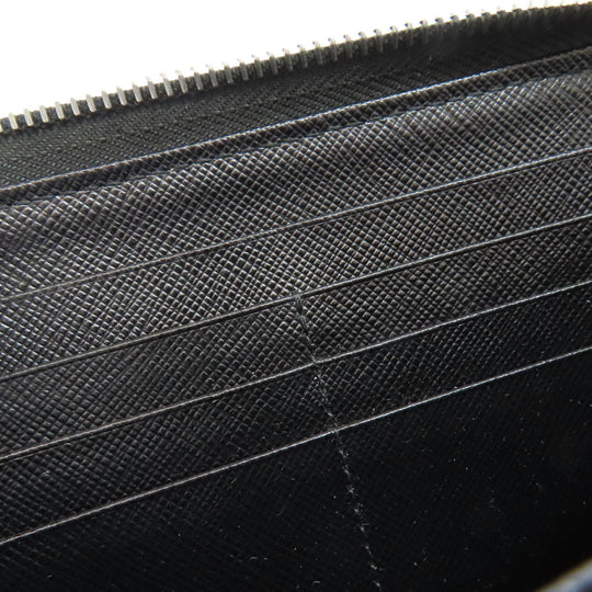 PRADA Long Wallet Purse leather black Safiano mens Used Authentic