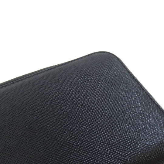 PRADA Long Wallet Purse leather black Safiano mens Used Authentic