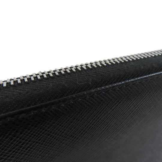 PRADA Long Wallet Purse leather black Safiano mens Used Authentic