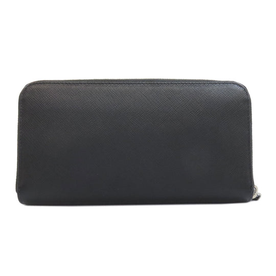 PRADA Long Wallet Purse leather black Safiano mens Used Authentic