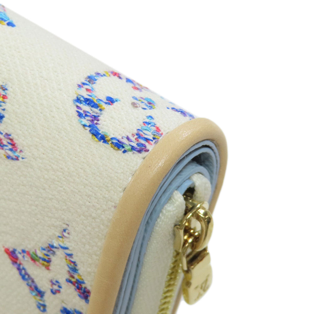 LOUIS VUITTON Bifold Wallet M83500 Monogram Jaguar white Portefeuille Lou Women Used Authentic