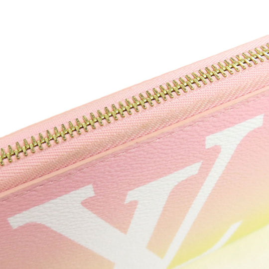 LOUIS VUITTON Long Wallet Purse M80361 Monogram canvas pink Zippy Wallet by the Pool Women Used Authentic