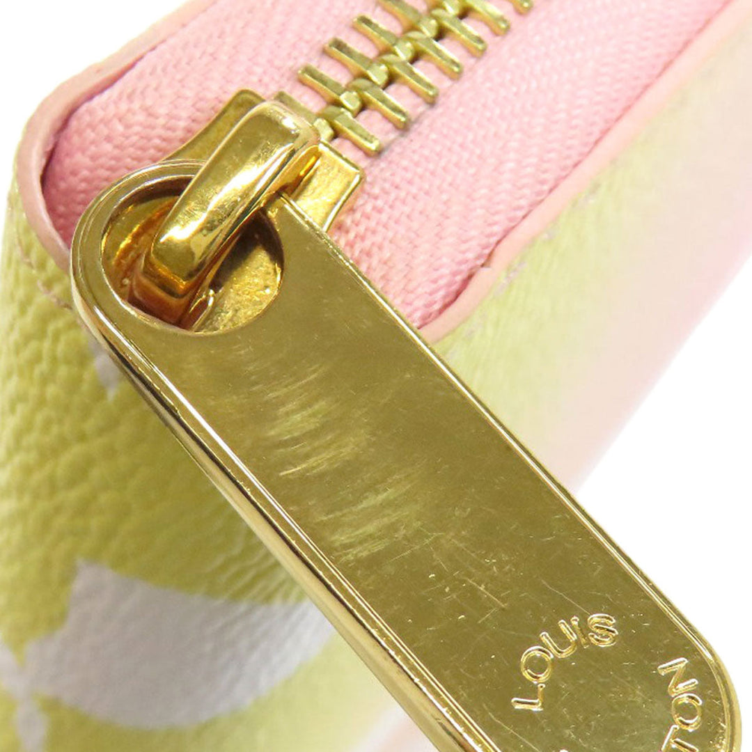 LOUIS VUITTON Long Wallet Purse M80361 Monogram canvas pink Zippy Wallet by the Pool Women Used Authentic