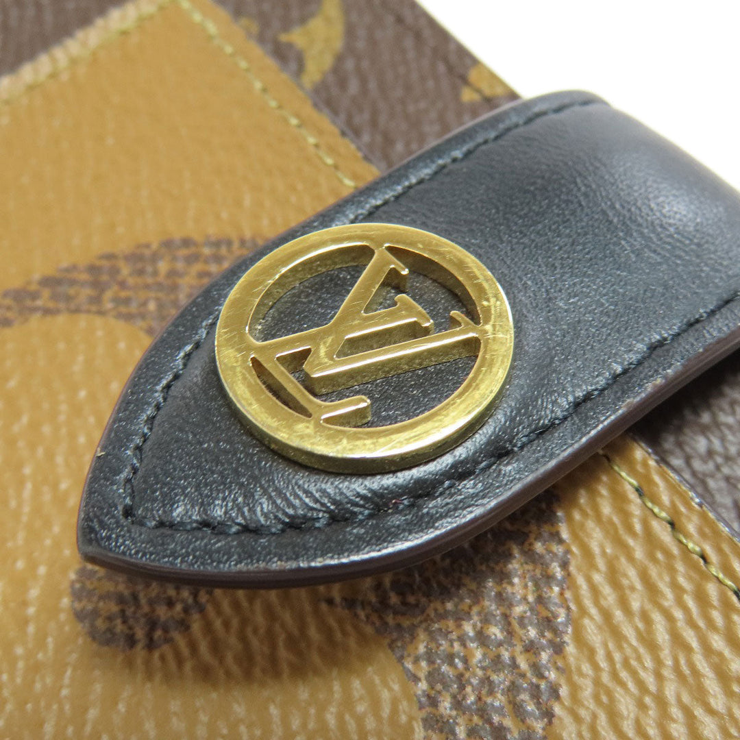 LOUIS VUITTON Bifold Wallet M69432 Monogram reverse Brown Portefeuille Juliet Women Used Authentic