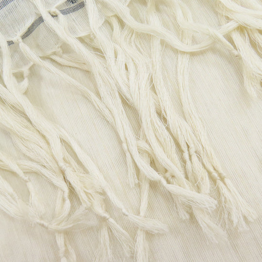 HERMES Stall Silk, Cotton white Carriage Pattern Women Used Authentic