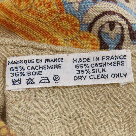 HERMES Stall Cashmere, Silk Brown Caregean Women Used Authentic