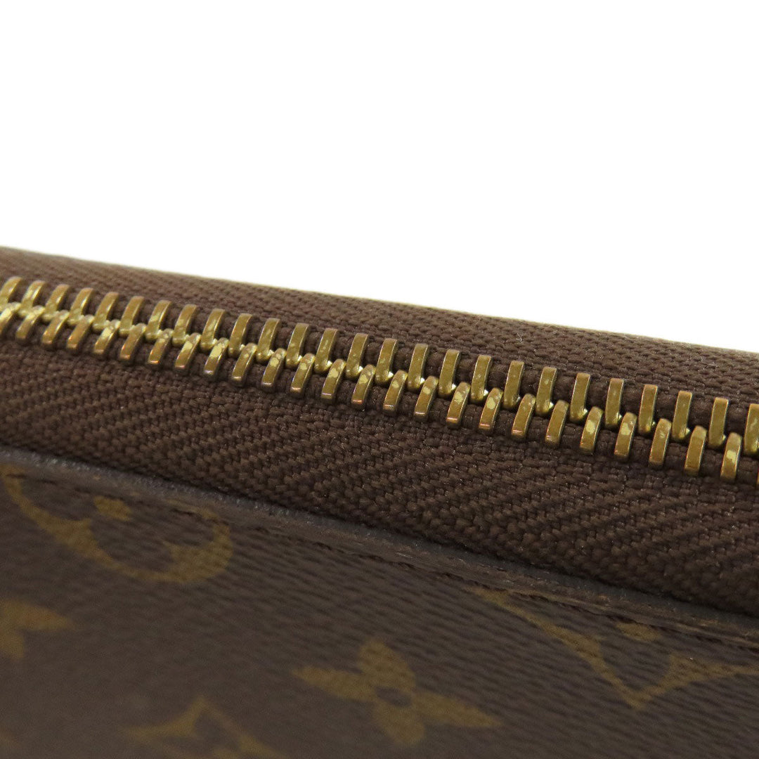 LOUIS VUITTON Long Wallet Purse M62581 Monogram canvas Brown Zippy Organizer Women Used Authentic