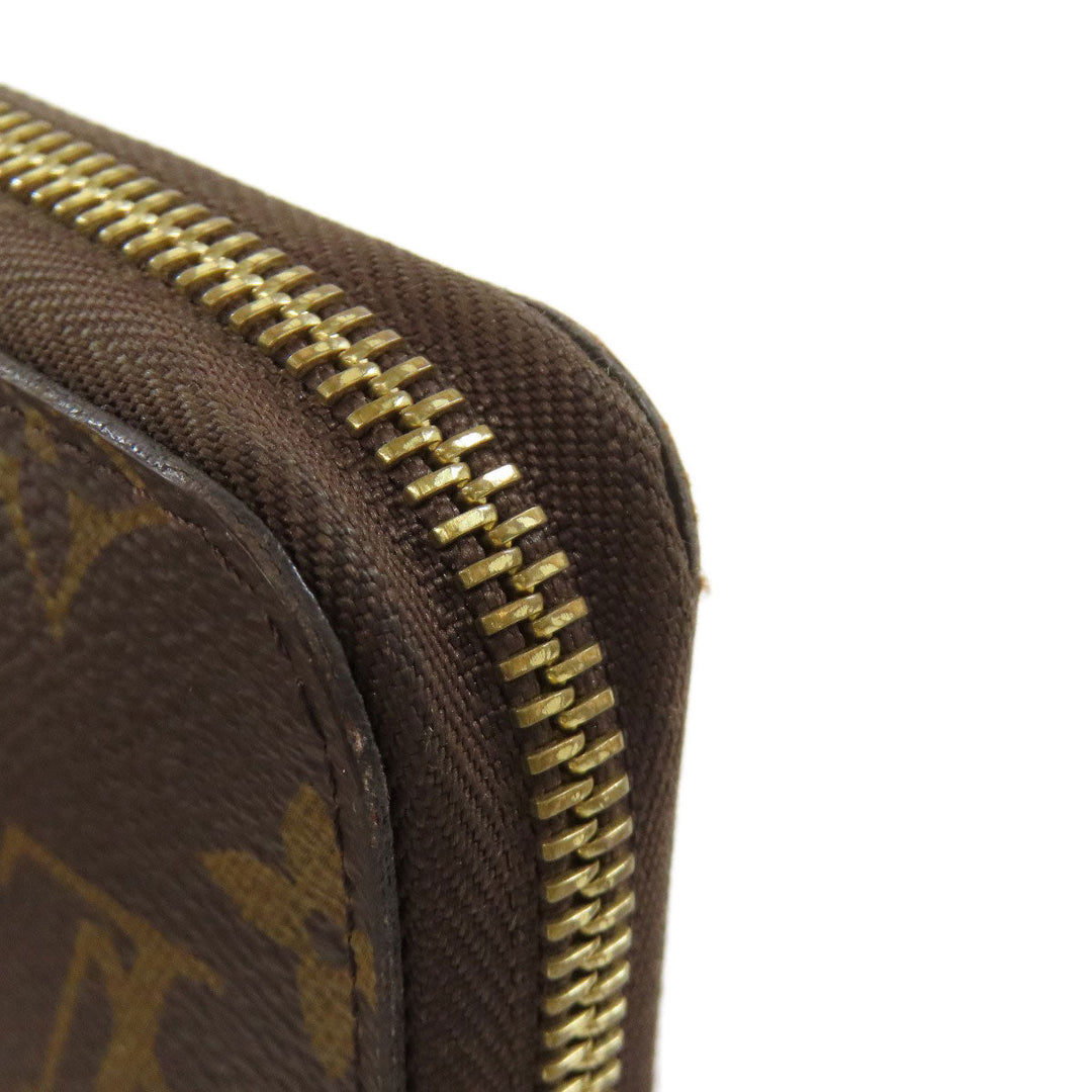 LOUIS VUITTON Long Wallet Purse M62581 Monogram canvas Brown Zippy Organizer Women Used Authentic