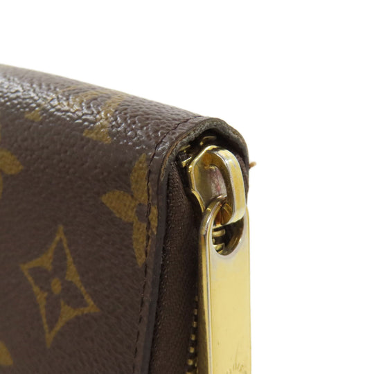 LOUIS VUITTON Long Wallet Purse M62581 Monogram canvas Brown Zippy Organizer Women Used Authentic