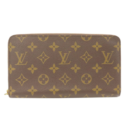 LOUIS VUITTON Long Wallet Purse M62581 Monogram canvas Brown Zippy Organizer Women Used Authentic