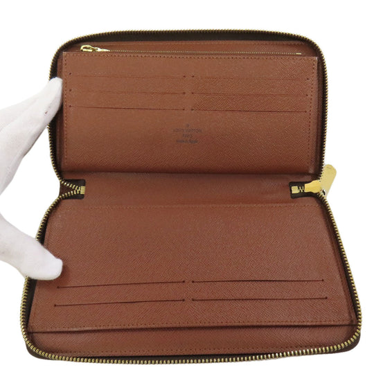 LOUIS VUITTON Long Wallet Purse M62581 Monogram canvas Brown Zippy Organizer Women Used Authentic