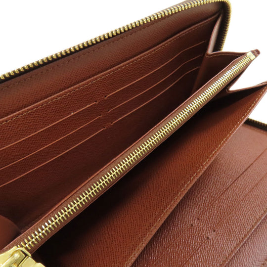 LOUIS VUITTON Long Wallet Purse M62581 Monogram canvas Brown Zippy Organizer Women Used Authentic