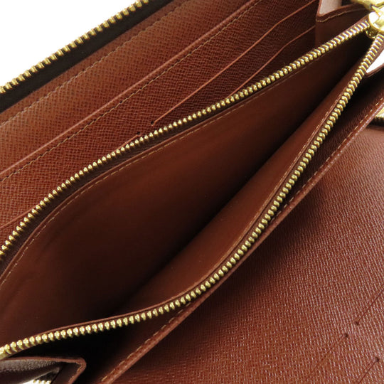 LOUIS VUITTON Long Wallet Purse M62581 Monogram canvas Brown Zippy Organizer Women Used Authentic