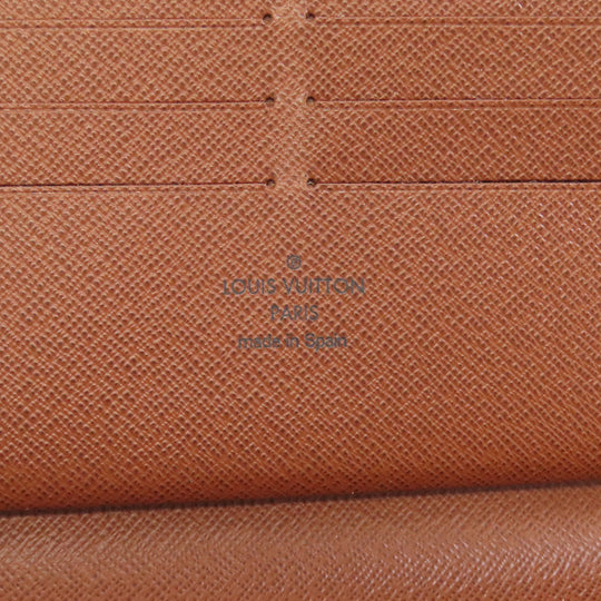 LOUIS VUITTON Long Wallet Purse M62581 Monogram canvas Brown Zippy Organizer Women Used Authentic