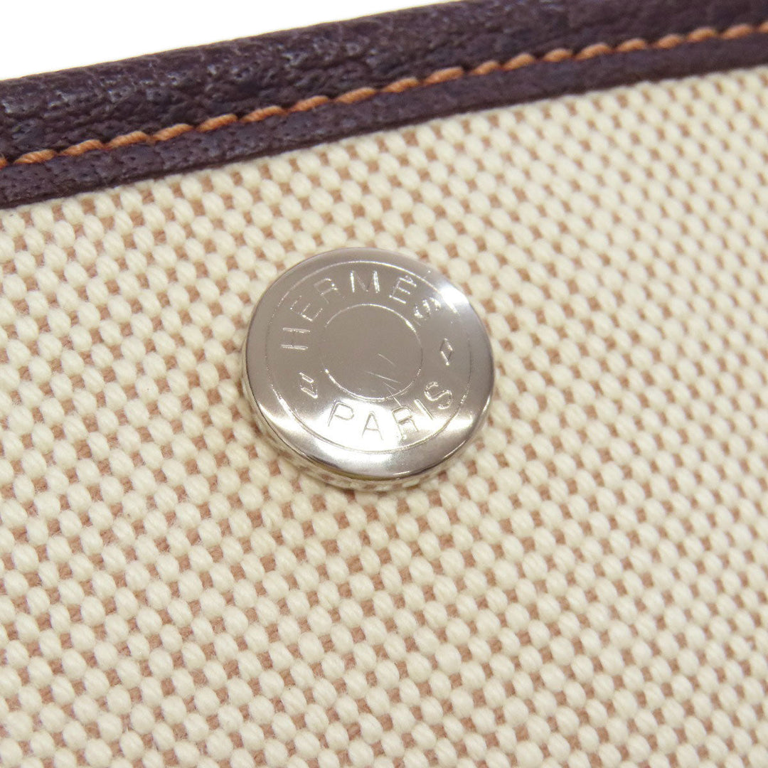 HERMES Tote Bag Tower ash beige Garden Party PM SilverMetal