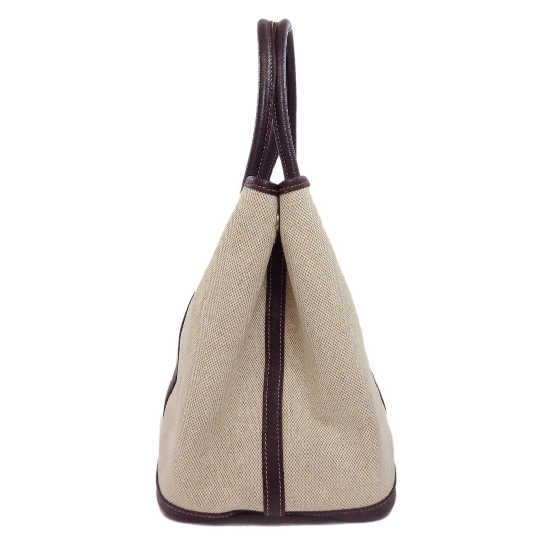 HERMES Tote Bag Tower ash beige Garden Party PM SilverMetal