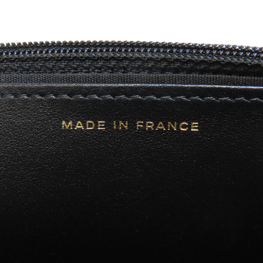 CHANEL Long Wallet Purse canvas black Chain Wallet COCO Mark Gold Metal Women Used Authentic