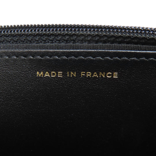 CHANEL Long Wallet Purse canvas black Chain Wallet COCO Mark Gold Metal Women Used Authentic