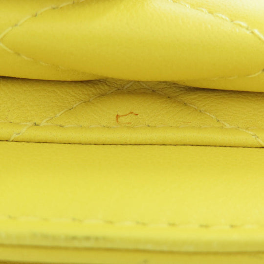 CHANEL Shoulder Bag lambskin yellow ChainShoulder Silver Metal Gold Metal