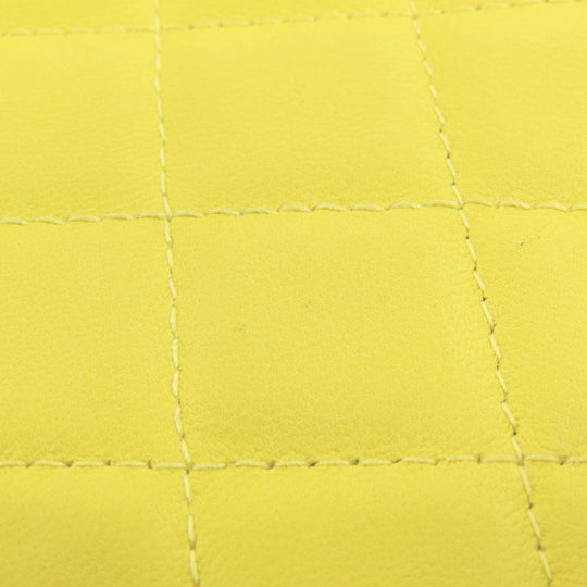 CHANEL Shoulder Bag lambskin yellow ChainShoulder Silver Metal Gold Metal