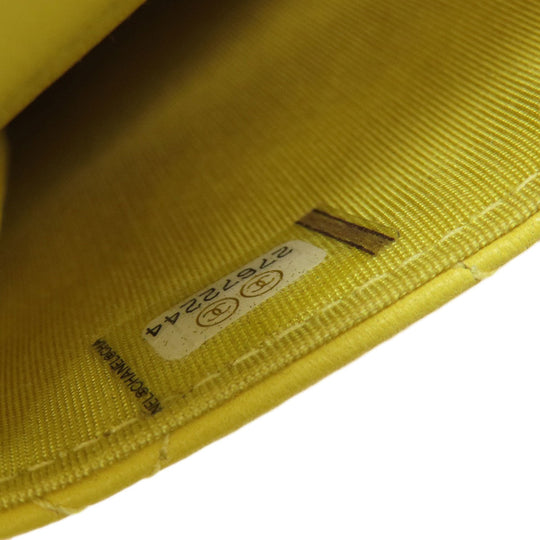 CHANEL Shoulder Bag lambskin yellow ChainShoulder Silver Metal Gold Metal