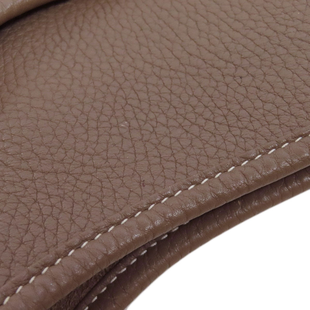 HERMES Shoulder Bag Taurillon Clemence beige Evelyn 3 GM SilverMetal Women Used Authentic